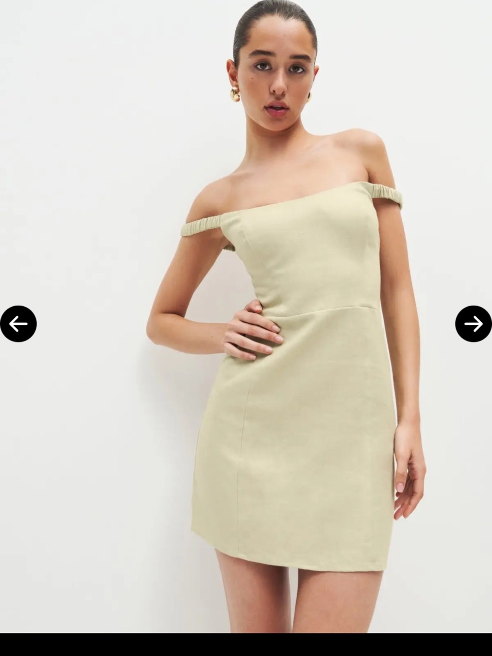 Reformation Sawyer Linen Dress in “Dried Herbs”